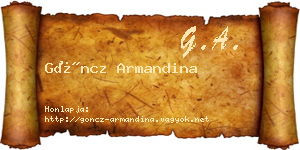 Göncz Armandina névjegykártya